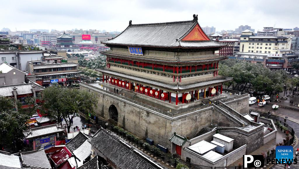 City view of snow-covered Xi