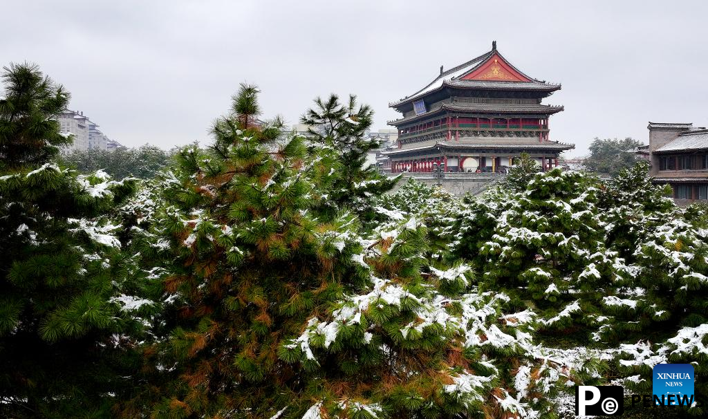 City view of snow-covered Xi