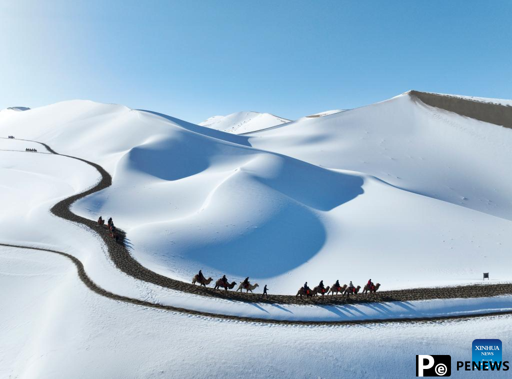 Snow scenery of Dunhuang in NW China