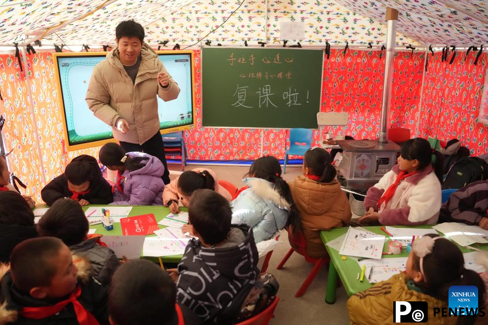 Schools in quake-hit areas of Jishishan start to resume classes