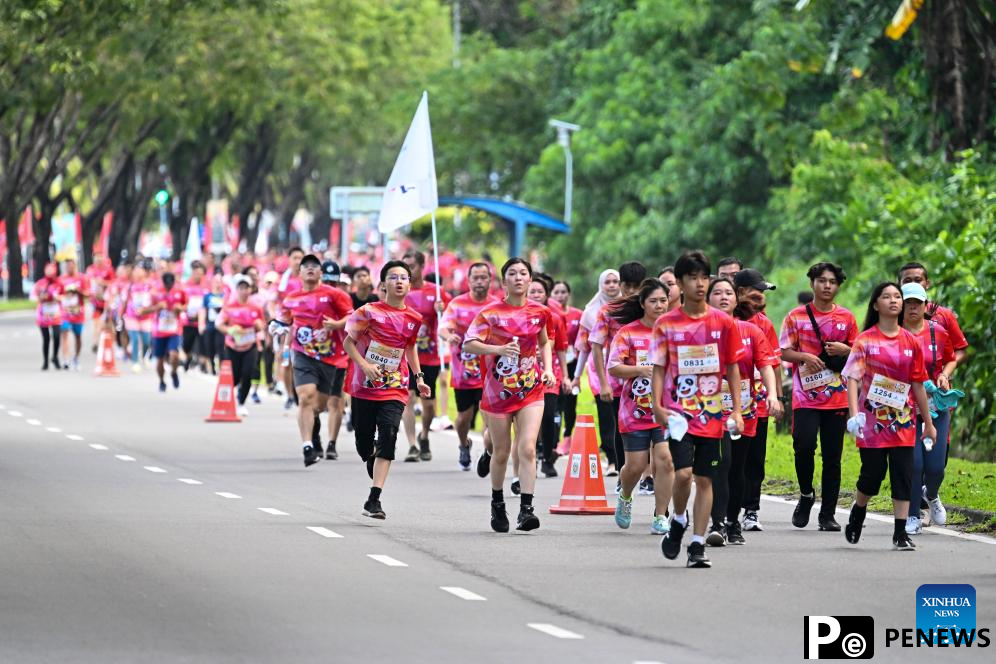 People participate in Malaysia-China 2023 friendship run in Kota Kinabalu, Malaysia