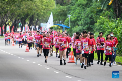 People participate in Malaysia-China 2023 friendship run in Kota Kinabalu, Malaysia