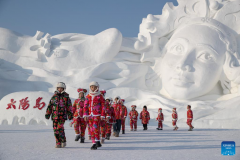 In pics: costume parade at Sun Island scenic spot in Harbin, NE China