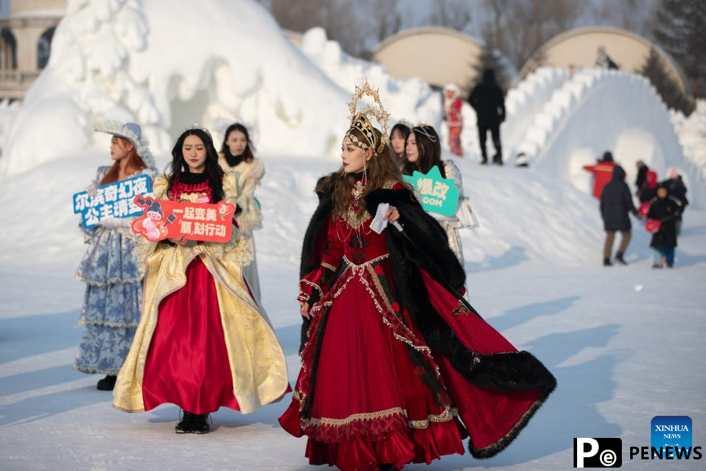 In pics: costume parade at Sun Island scenic spot in Harbin, NE China