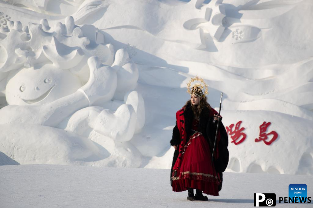 In pics: costume parade at Sun Island scenic spot in Harbin, NE China