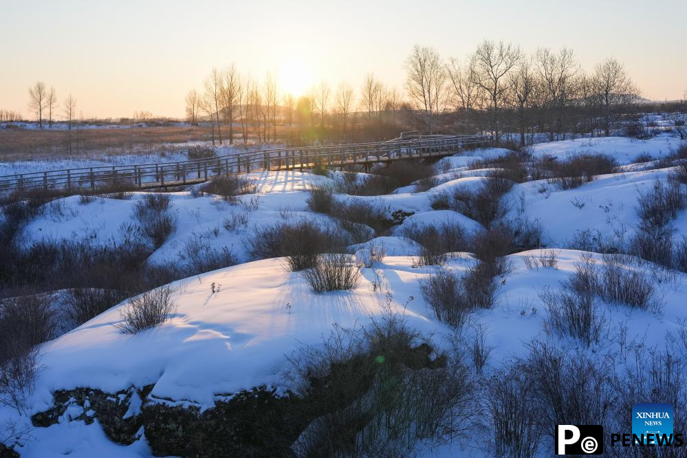 Snow scenery of Wudalianchi Geopark in Heihe, NE China