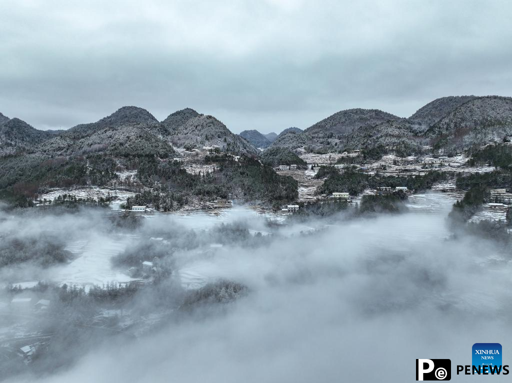 Snow scenery of Wuxi County, SW China