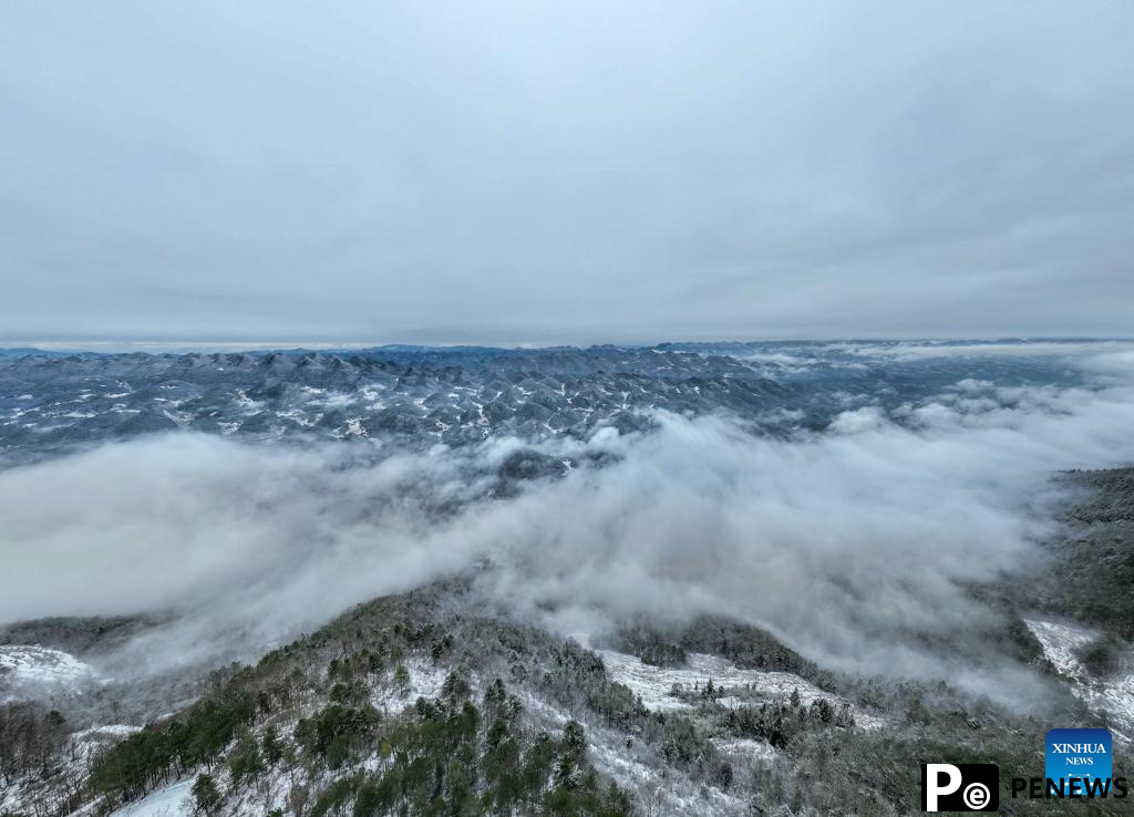 Snow scenery of Wuxi County, SW China