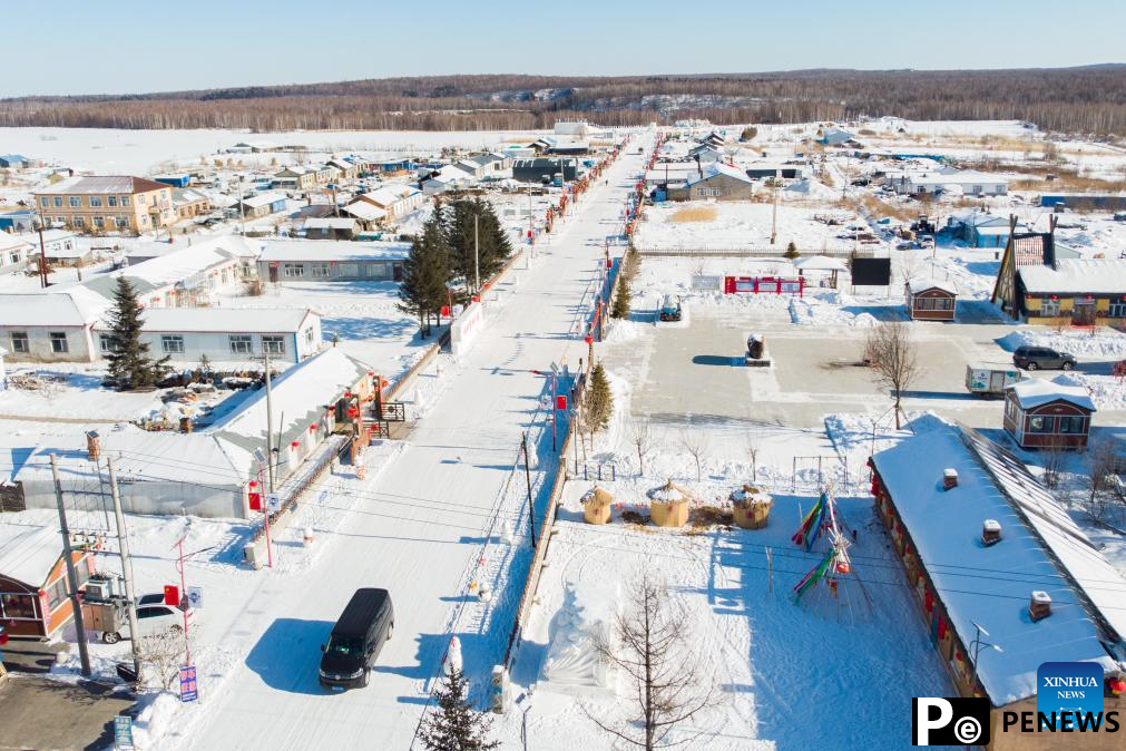 Winter scenery of township in Heilongjiang, NE China