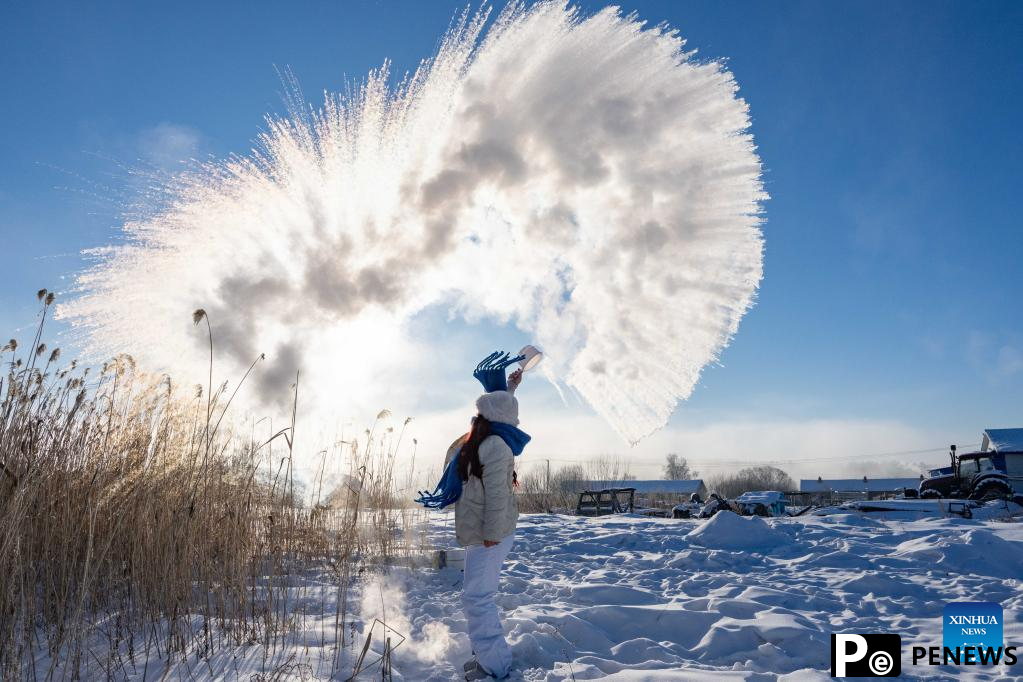 Winter scenery of township in Heilongjiang, NE China