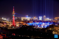 Night view of Kashgar in Xinjiang, NW China