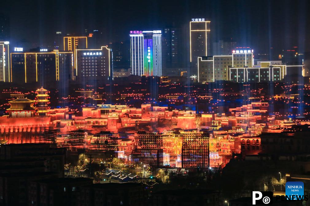 Night view of Kashgar in Xinjiang, NW China