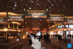 Snowfall hits Beijing