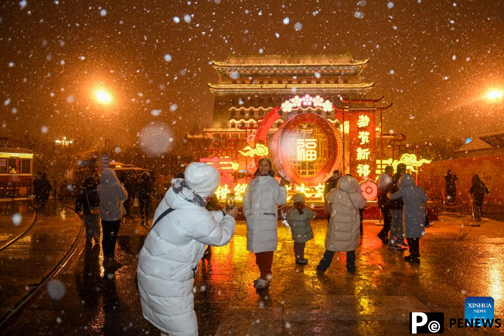 Snowfall hits Beijing