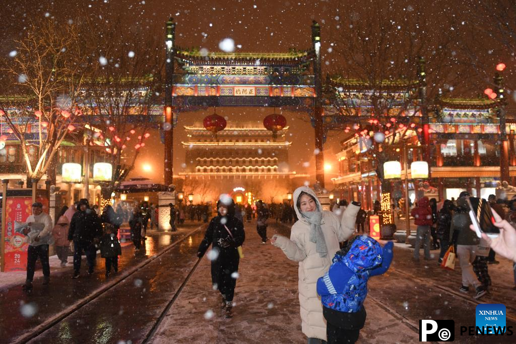 Snowfall hits Beijing