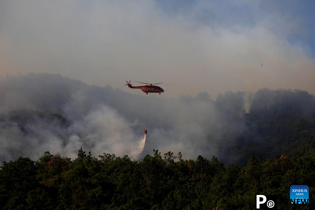 Over 2,300 people battling forest fire in southwest China