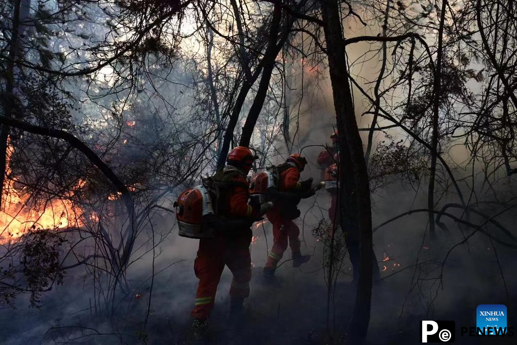 Over 2,300 people battling forest fire in southwest China