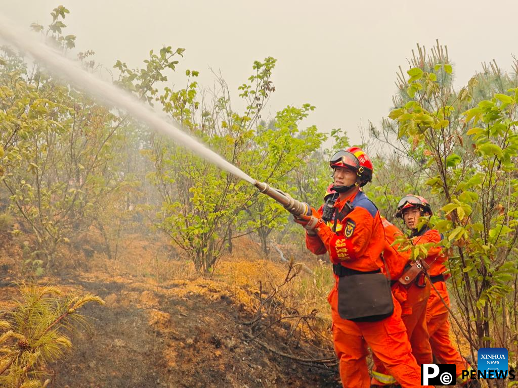 Over 2,300 people battling forest fire in southwest China
