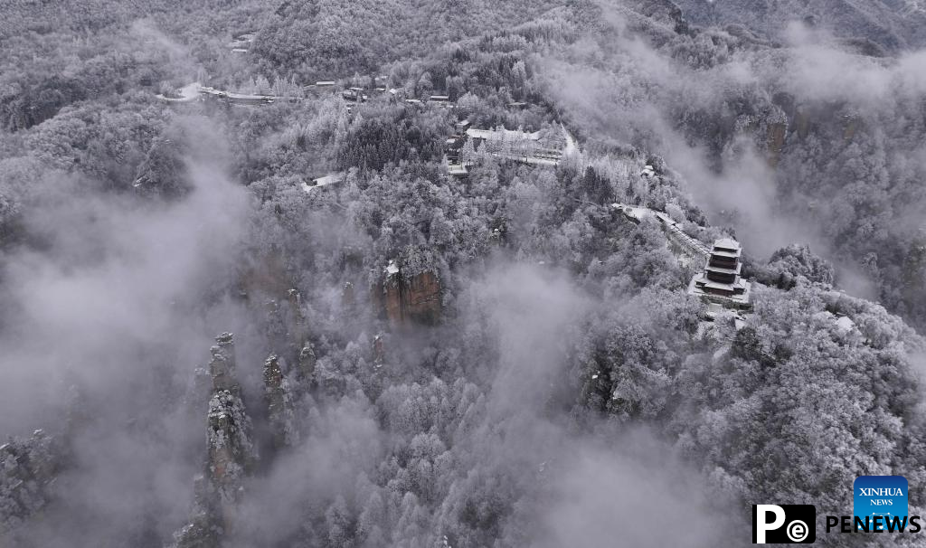 Snow scenery of Zhangjiajie National Forest Park in Hunan