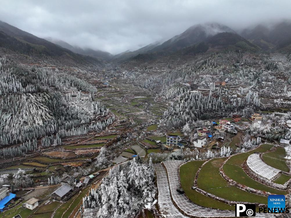 Snow scenery of Dayuan Village in China