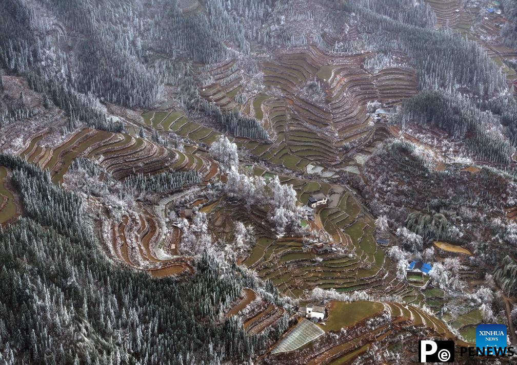 Snow scenery of Dayuan Village in China