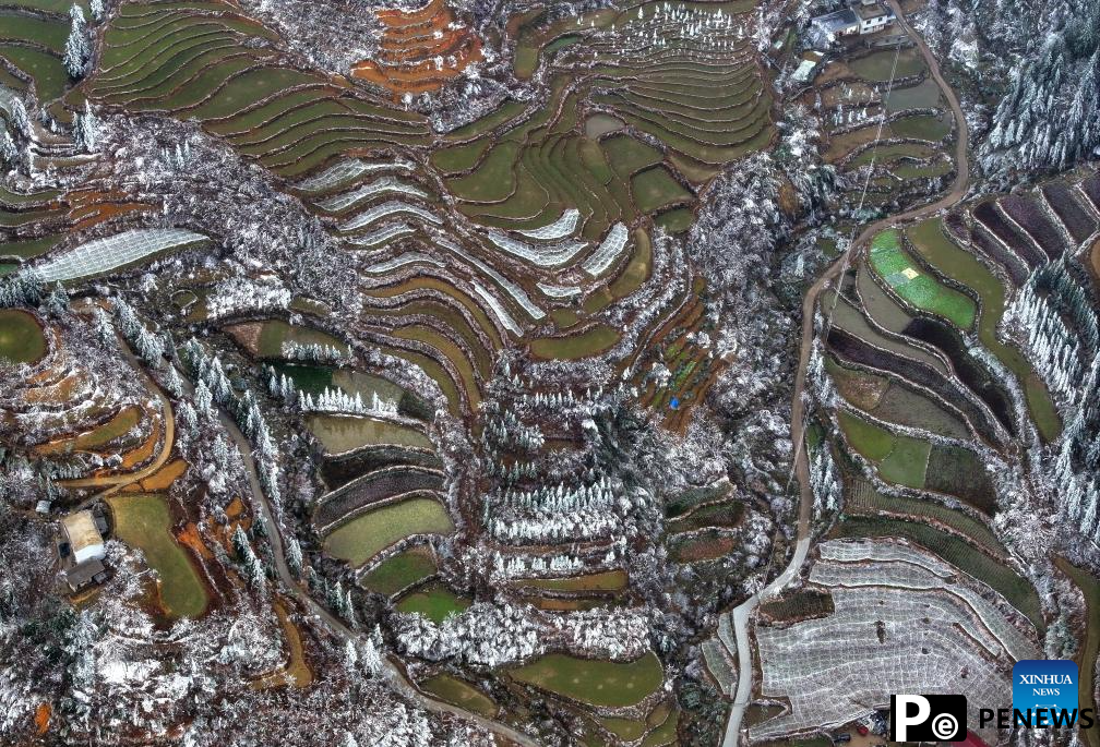 Snow scenery of Dayuan Village in China