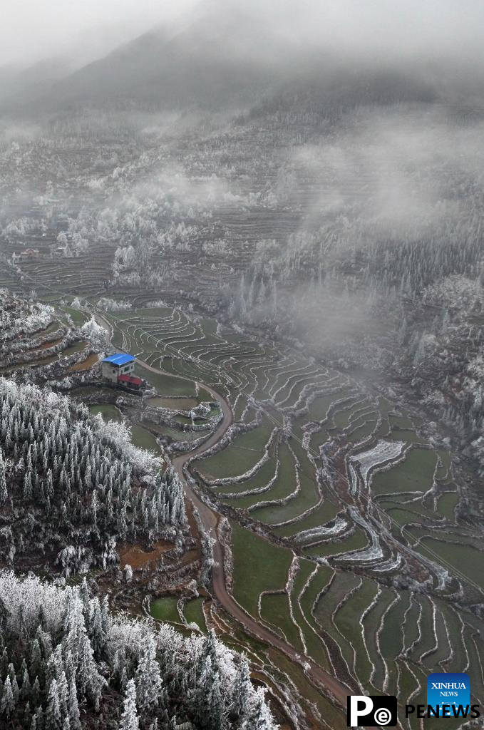 Snow scenery of Dayuan Village in China