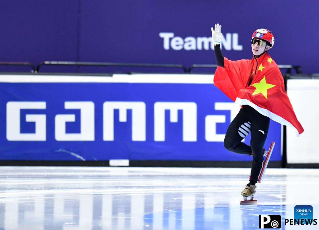 Lin Xiaojun wins 500m gold at short track speed skating worlds