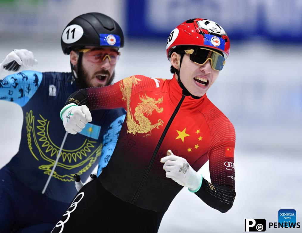 Lin Xiaojun wins 500m gold at short track speed skating worlds
