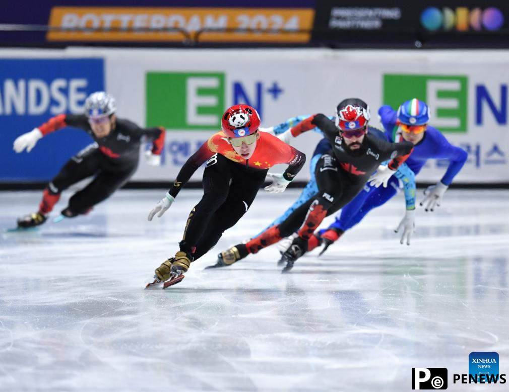 Lin Xiaojun wins 500m gold at short track speed skating worlds