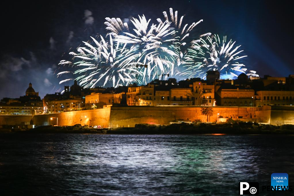 Malta International Fireworks Festival held in Sliema
