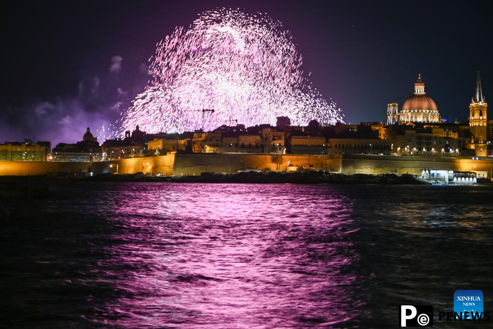 Malta International Fireworks Festival held in Sliema