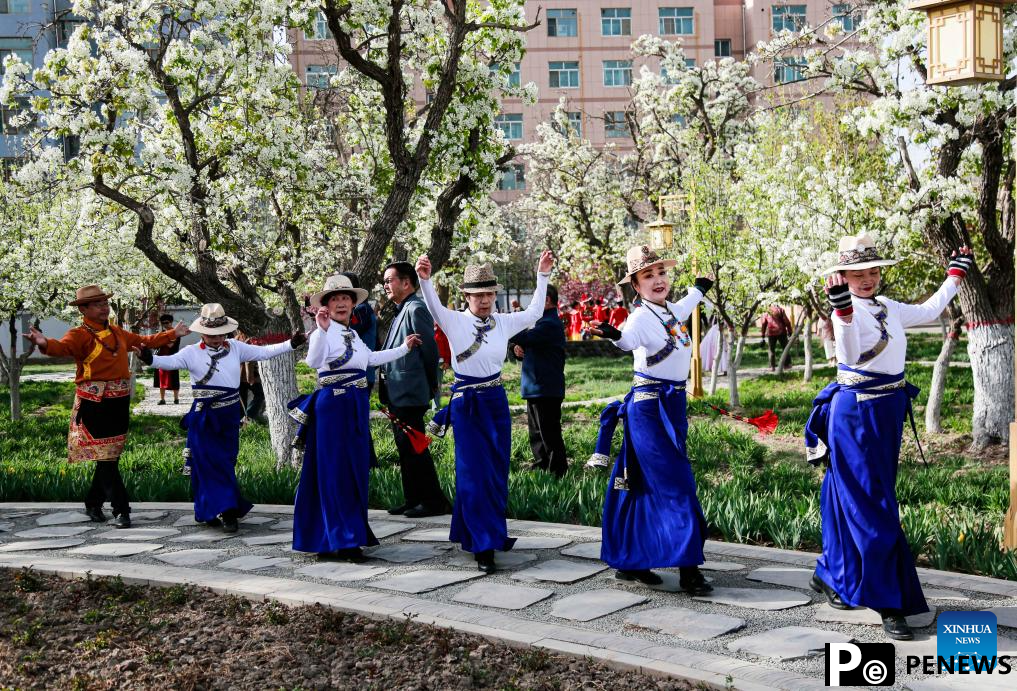 People enjoy outdoor activities as spring flowers bloom across China