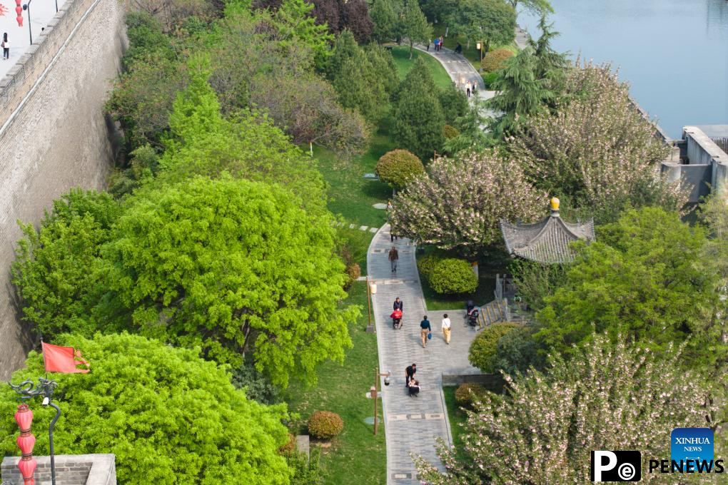 People enjoy springtime in Xi