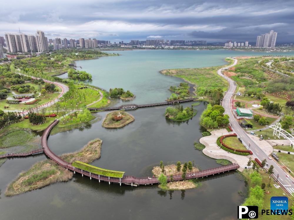 View of Hunan Songya Lake national wetland park in central China