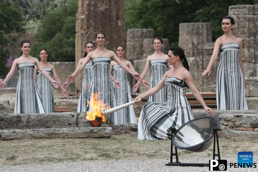 Olympic flame for Paris 2024 Summer Games lit in Ancient Olympia