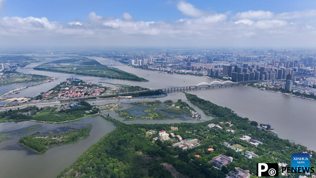 Aerial view of Heilongjiang Taiyangdao National Wetland Park