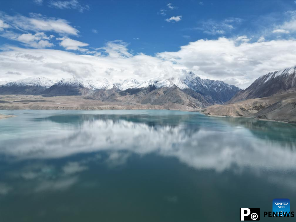 View of Baisha Lake scenic area in Akto County, NW China