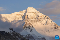 View of Mount Qomolangma at sunset