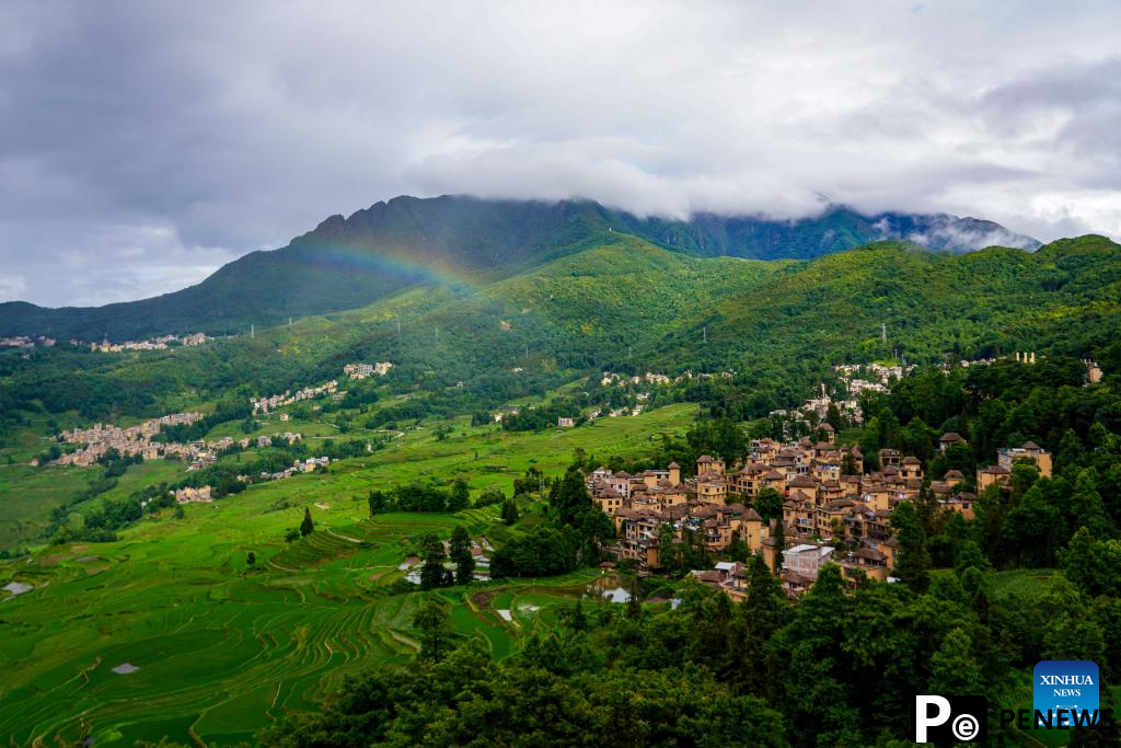 View of Hani terraced fields in Yunnan
