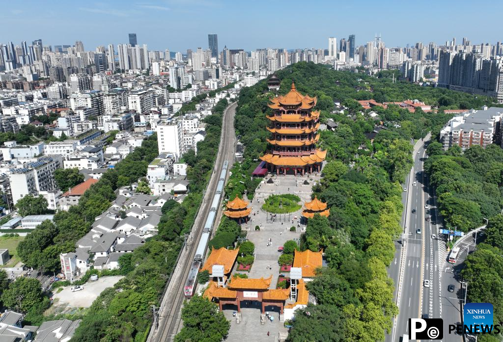 Drone view of famous landmarks in China