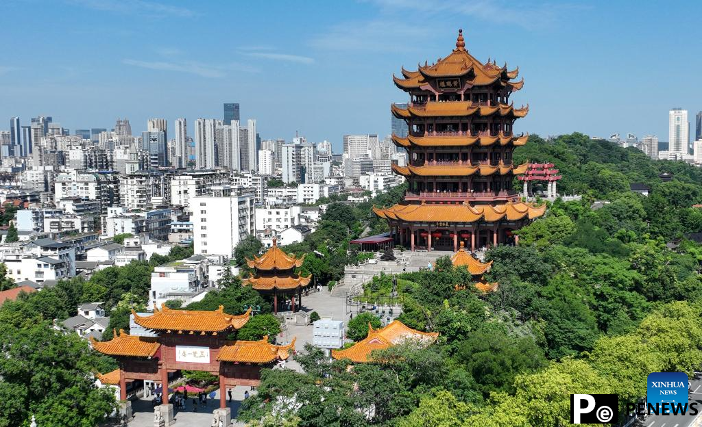 Drone view of famous landmarks in China
