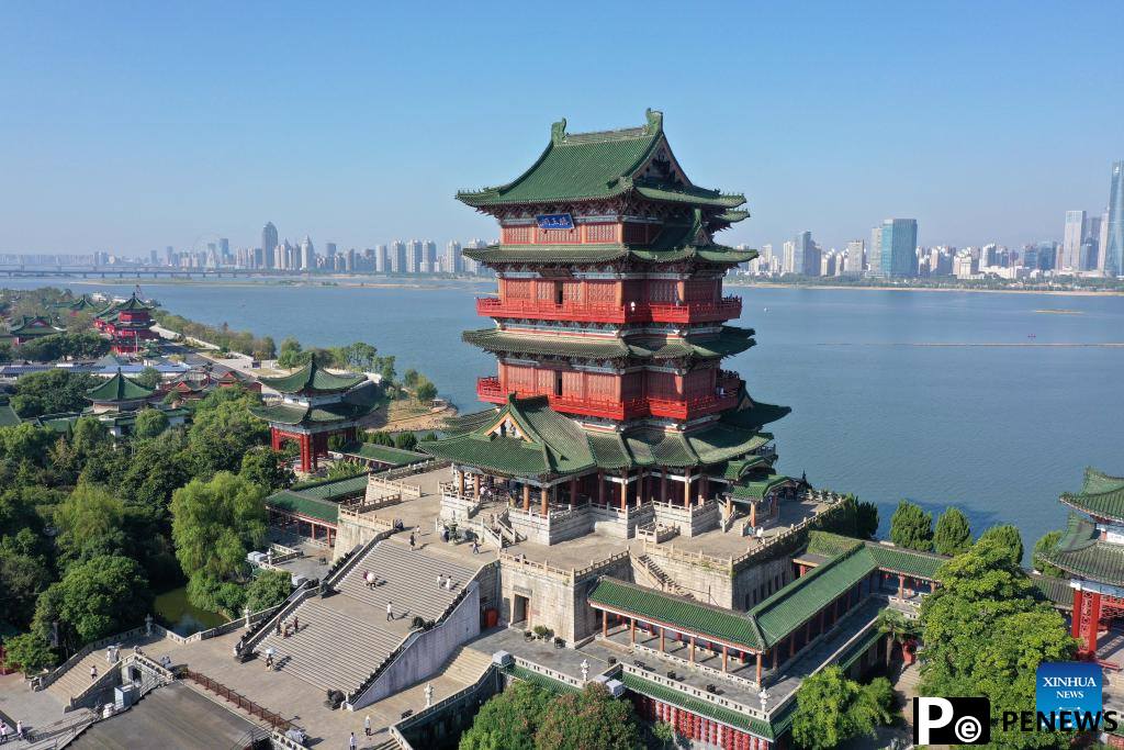 Drone view of famous landmarks in China