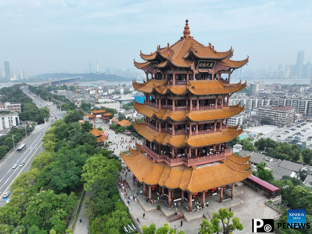 Drone view of famous landmarks in China