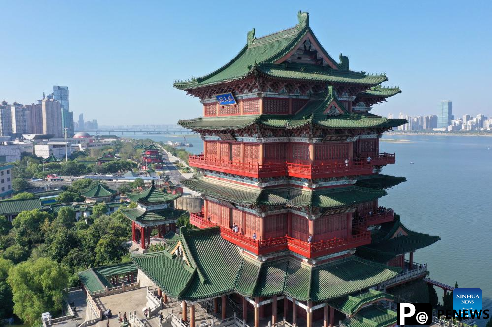 Drone view of famous landmarks in China