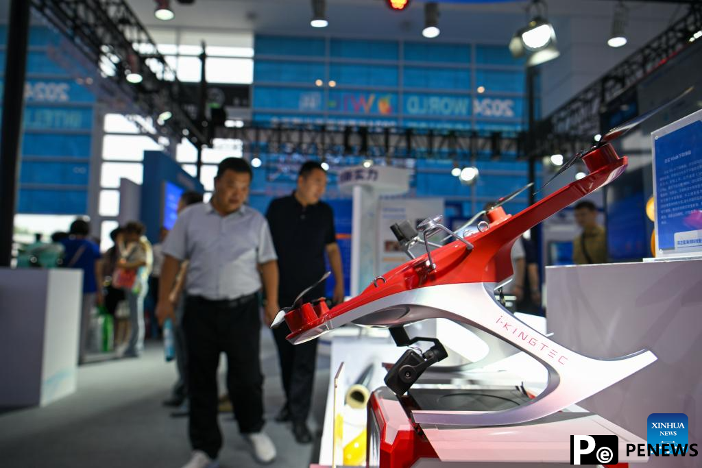 A glimpse of low-altitude economy exhibition at World Intelligence Expo 2024 in Tianjin