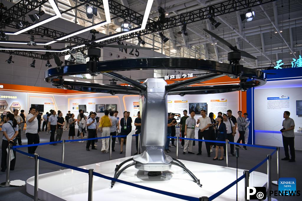 A glimpse of low-altitude economy exhibition at World Intelligence Expo 2024 in Tianjin