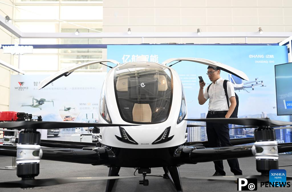 A glimpse of low-altitude economy exhibition at World Intelligence Expo 2024 in Tianjin