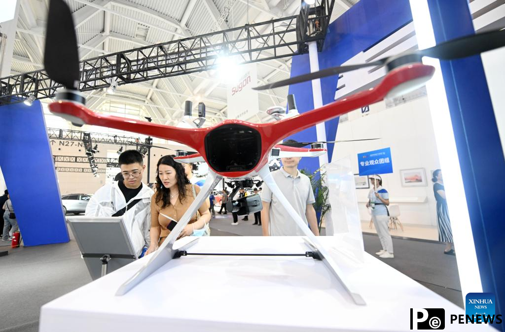 A glimpse of low-altitude economy exhibition at World Intelligence Expo 2024 in Tianjin