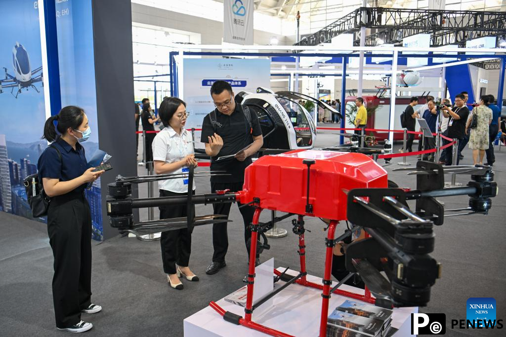 A glimpse of low-altitude economy exhibition at World Intelligence Expo 2024 in Tianjin